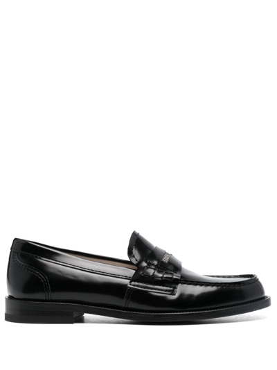 Fabiana Filippi Slip-on Calf Leather Loafers In Black