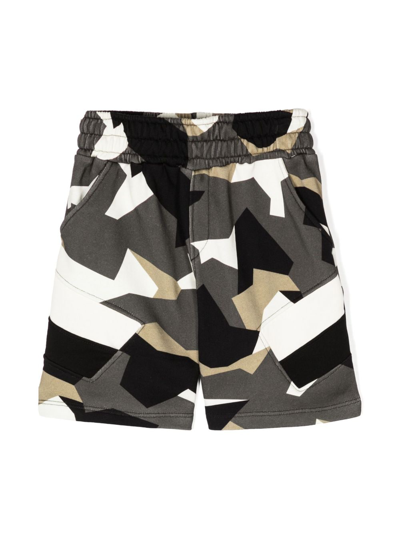 Neil Barrett Kids' Graphic-print Shorts In Green