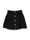 Balmain Button-detail Pleated Skirt In Black
