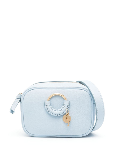 See By Chloé Ring-embellished Leather Crossbody Bag In Blue