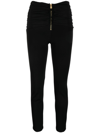PINKO GATHERED-DETAILED SLIM-FIT TROUSERS