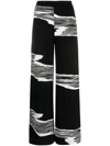 Missoni Slub-print Wide-leg Trousers In Black