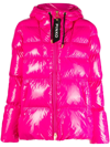 Pinko Quilted Zipped Puffer Jacket In Pink