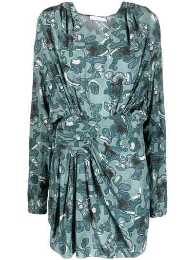 Iro Fontana Printed Short Dress In Green