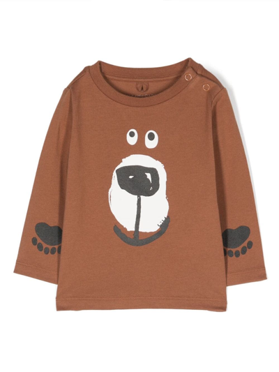 Stella Mccartney Babies' Cartoon-print Cotton Sweatshirt In Brown