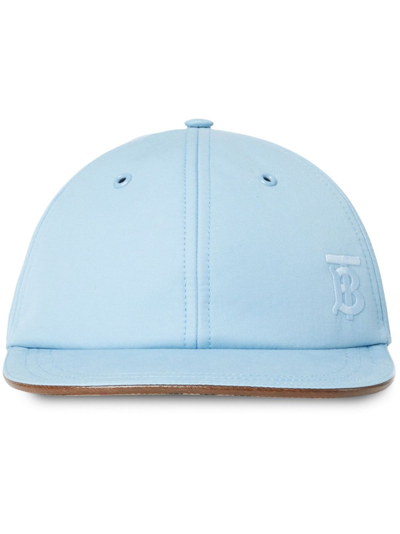 Burberry Monogram Motif Gabardine Baseball Cap In Cool Denim Blue