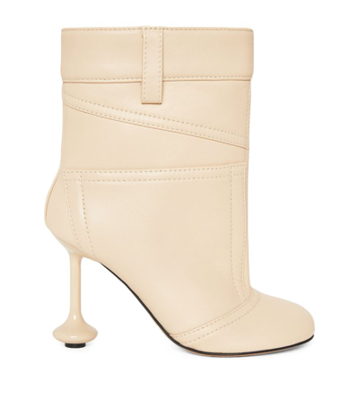 Loewe Leather Toy Ankle Boots 90 In White