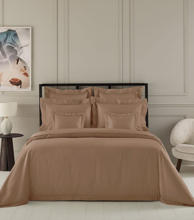 Yves Delorme Cotton Adagio Noisette Square Oxford Pillowcase (65cm X 65cm) In Brown