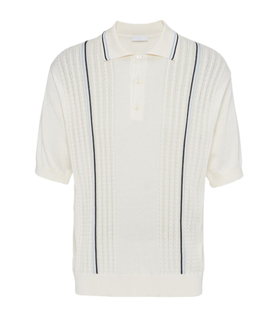 Prada Silk And Cotton Polo Shirt In White