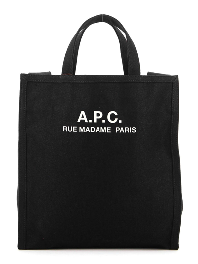 Apc Récupération Canvas Shopping Bag In Black