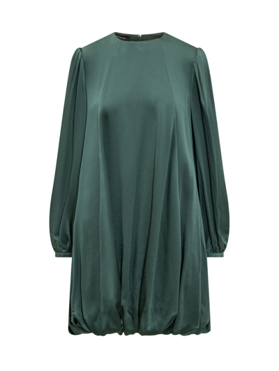 Rochas Draped Dress In Dark Green