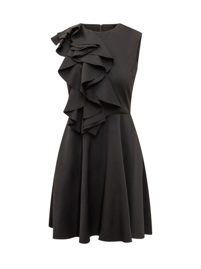 Rochas Dress With Drapery In Black