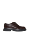Dolce & Gabbana Perforated Calf Leather Lace-up Shoes In Testa Di Moro