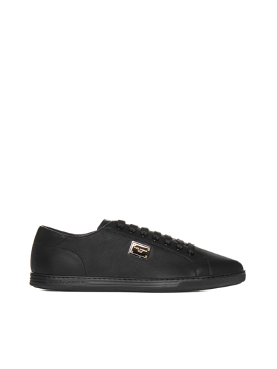 Dolce & Gabbana Low Sneakers In Black Leather