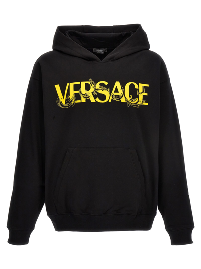 VERSACE EMBROIDERED LOGO HOODIE