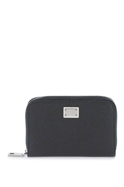 Dolce & Gabbana Dauphine Leather Wallet In Black