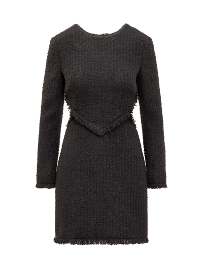 Del Core Cutout Tweed Mini Dress In Black