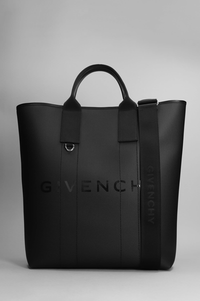 Givenchy G-essentials Large Tote Bag In Coated Canvas In Black