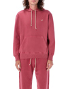 Autry Logo-patch Cotton Hoodie In Brick Red