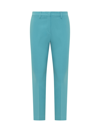 Etro Trousers Featuring Pleats And Ankle Length In Azzurro