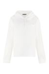 Prada Triangle-logo Cotton Hoodie In White