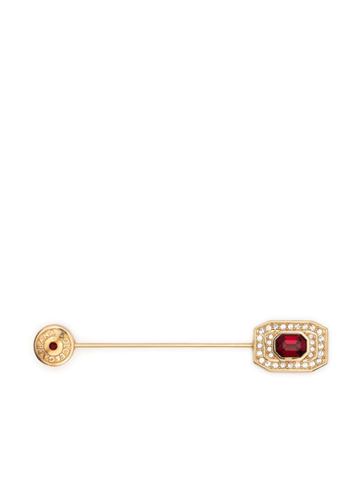 Dolce & Gabbana Brooch With Rhinestones In Red