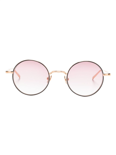 Matsuda Runde Sonnenbrille Mit Farbverlauf In Rose Gold