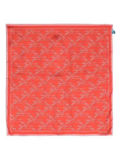 Longchamp Silk Scarf 70 Fall-winter 2022 Collection In Orange