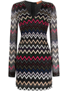 MISSONI METALLIC-THREADING ZIGZAG MINIDRESS