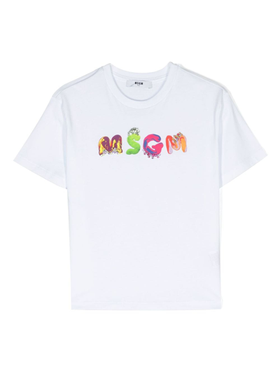 Msgm T-shirt Mit Logo-print In White