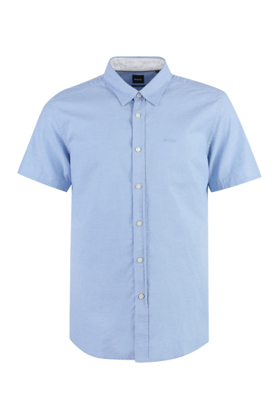 Hugo Boss Rash Short Sleeve Oxford Shirt Light Open Blue