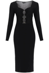 TOM FORD TOM FORD KNITTED MIDI DRESS WITH CUT-OUTS