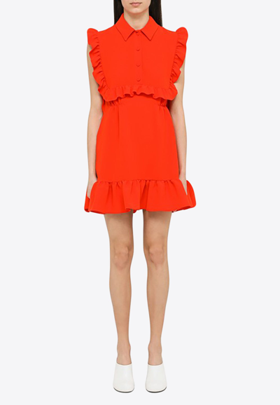 Sportmax Red Dress With Ruffles