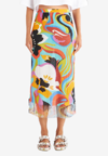Etro Floral Wave Crochet Midi Skirt In Multicolor