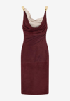 Bottega Veneta Fluid Suede Sleeveless Knee-length Dress In Mahogany