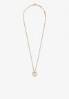 Ferragamo Gancini 3d Crystal Necklace In Gold