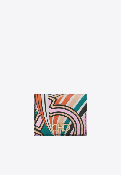 Ferragamo Gancini Bi-fold Wallet In Multicolor