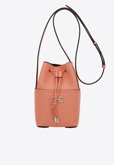 Ferragamo Gancini Bucket Bag In Pink
