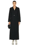 Nour Hammour Lydia Stretch Denim Fit & Flare Coat In Black