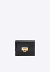Ferragamo Gancini Compact Wallet In Black