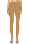 Wardrobe.nyc High-waisted Leggings With Side Zip Pockets In Tan