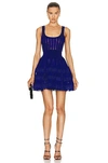 Alaïa Crinoline Mini Dress In Bleu Royal