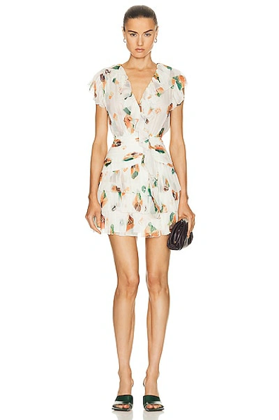 Ulla Johnson Zina Dyed Silk Ruffle Mini Dress In Multicolor