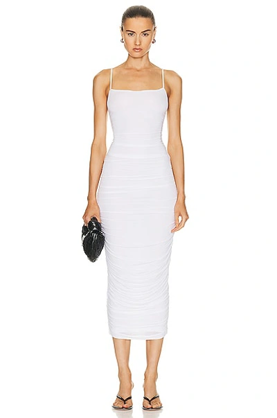 Wardrobe.nyc Ruched Jersey Slip Dress In White