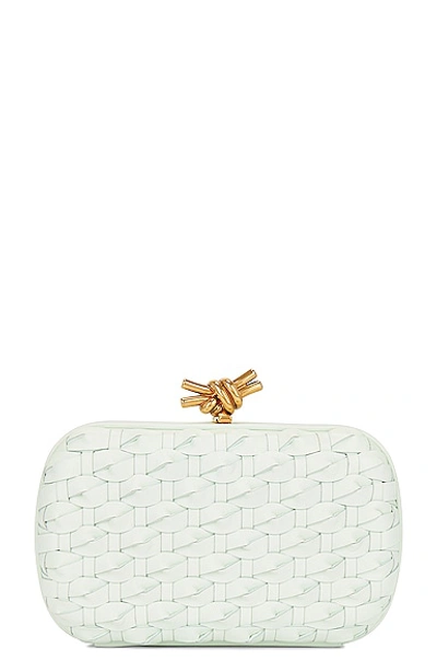 Bottega Veneta Leather Knot Minaudiere Clutch Bag In Glacier