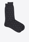 Ferragamo Medium Gancini Jacquard Sock In Navy