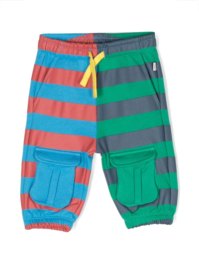 Stella Mccartney Babies' Striped Drawstring Cotton Track Pants In Multicolour