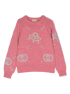 Gucci Wool Sweater With Embroidery In Pink