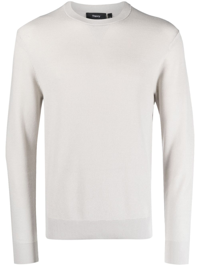 Theory Men's Myhlo Breach Knit Sweater In Vapor