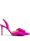 Mach & Mach Le Cadeau Crystal Bow Slingback Pumps In Fuchsia